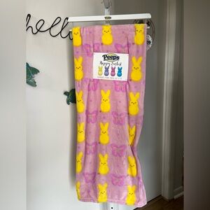 NEW Yellow Peeps Easter Throw Blanket 60”x70” Pink Butterflies Spring